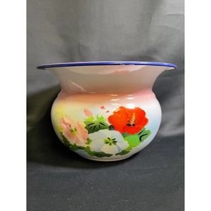Vintage Bumper Harvest Enamel Spittoon